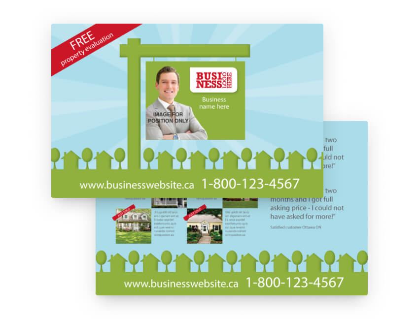 Smartmail marketing template for a real estate business – landscape format.