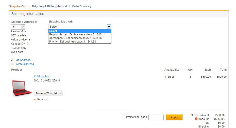 Tangentia - Shipping Information