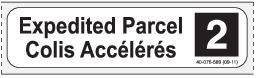 Exemple d’étiquette d’identification Colis accélérésMC (40-076-589)