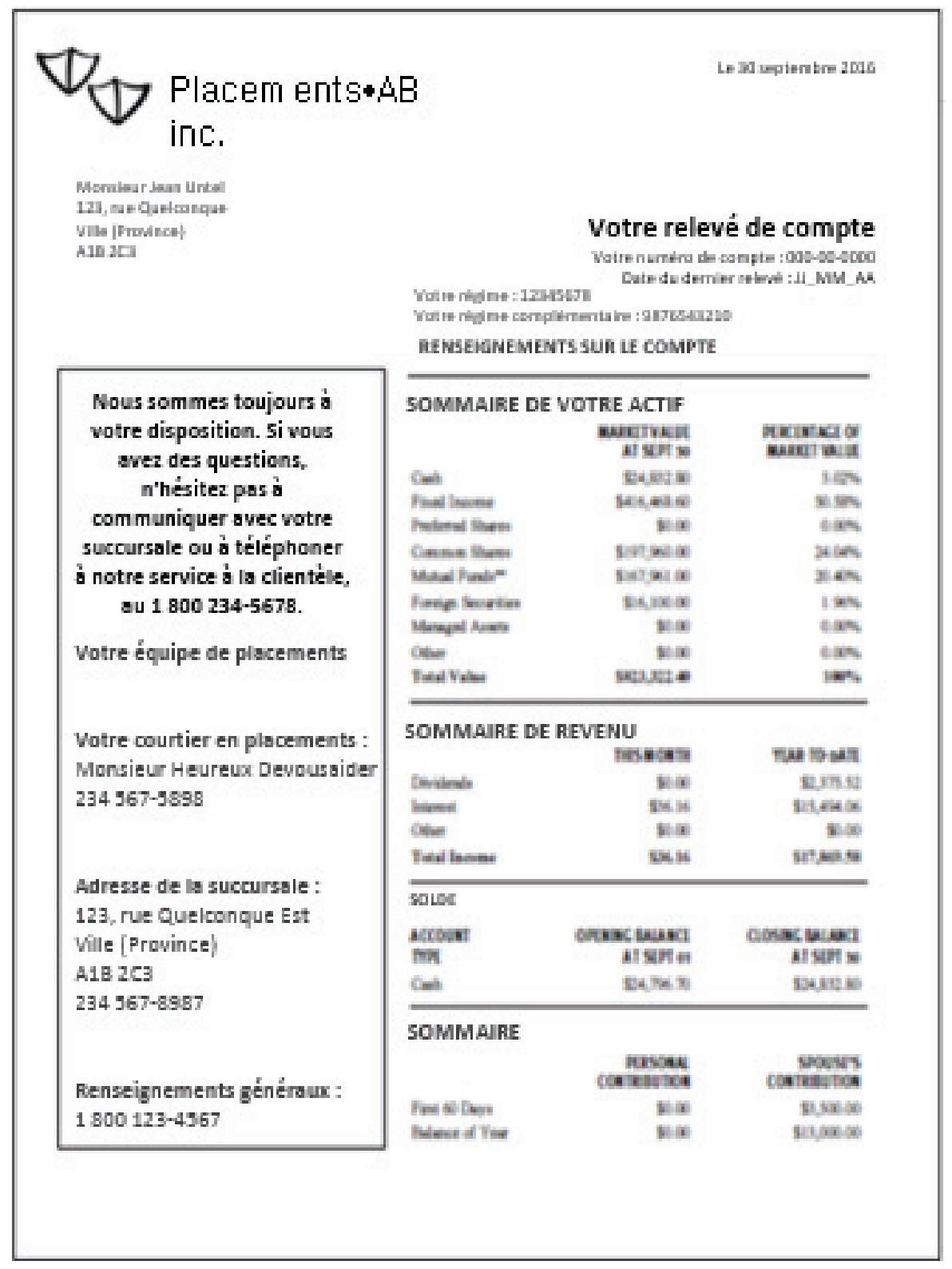 Quatrième exemple de rapport annuel ou financier de type non promotionnel